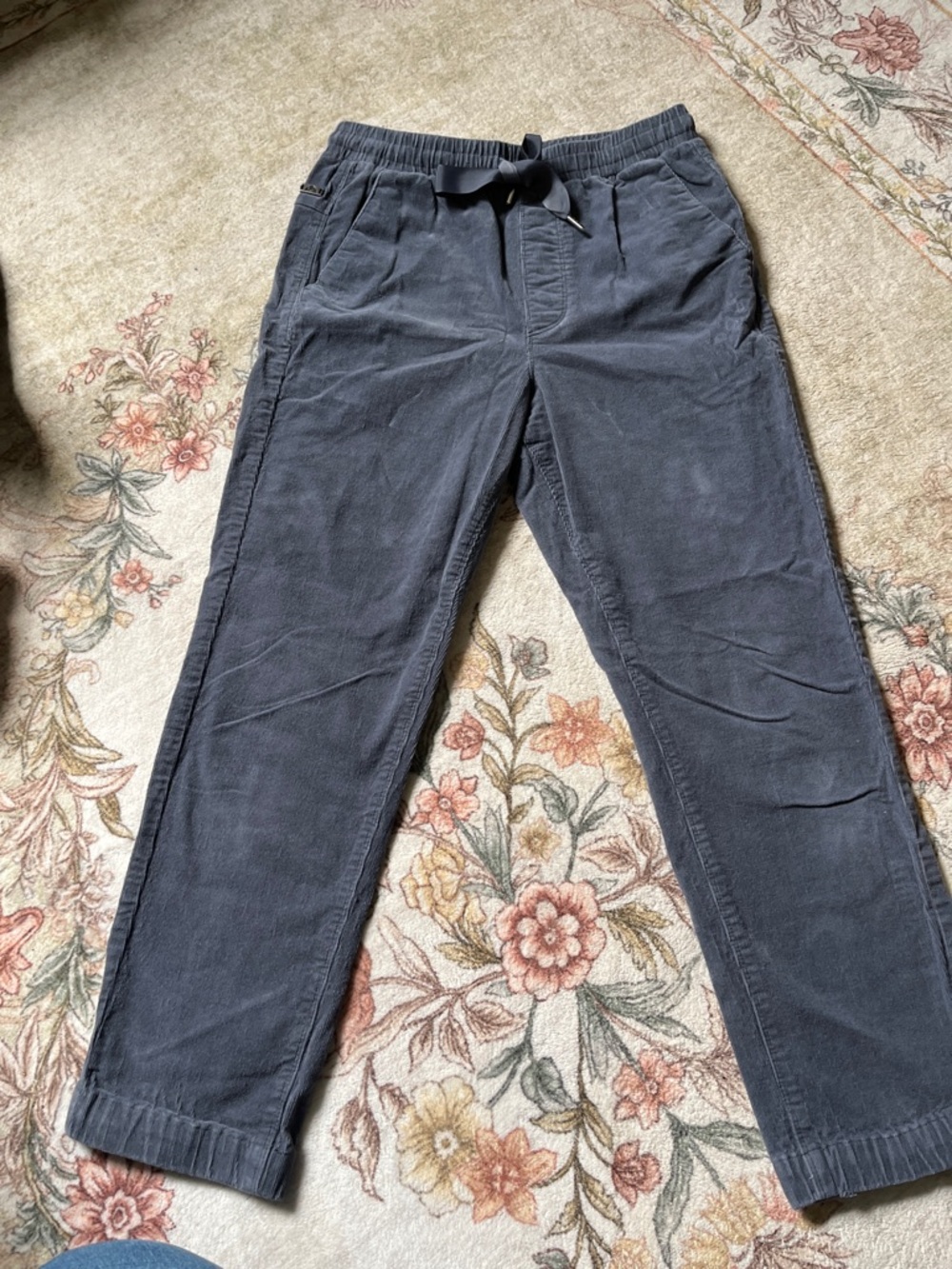 Eastern Mountain Sports Charcoal blue Drawstring Corduroy Pants